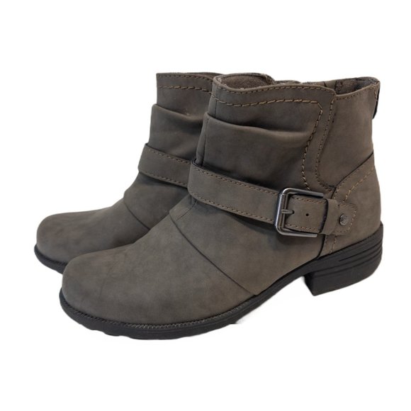 Earth Womens Size 8.5 Boot Paloma Taupe Ankle Bootie Faux Leather Buckle Shoe - Picture 8 of 9